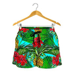 Pineapple Hibiscus Hawaii Pattern Print Women's Shorts