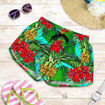 Pineapple Hibiscus Hawaii Pattern Print Women's Shorts
