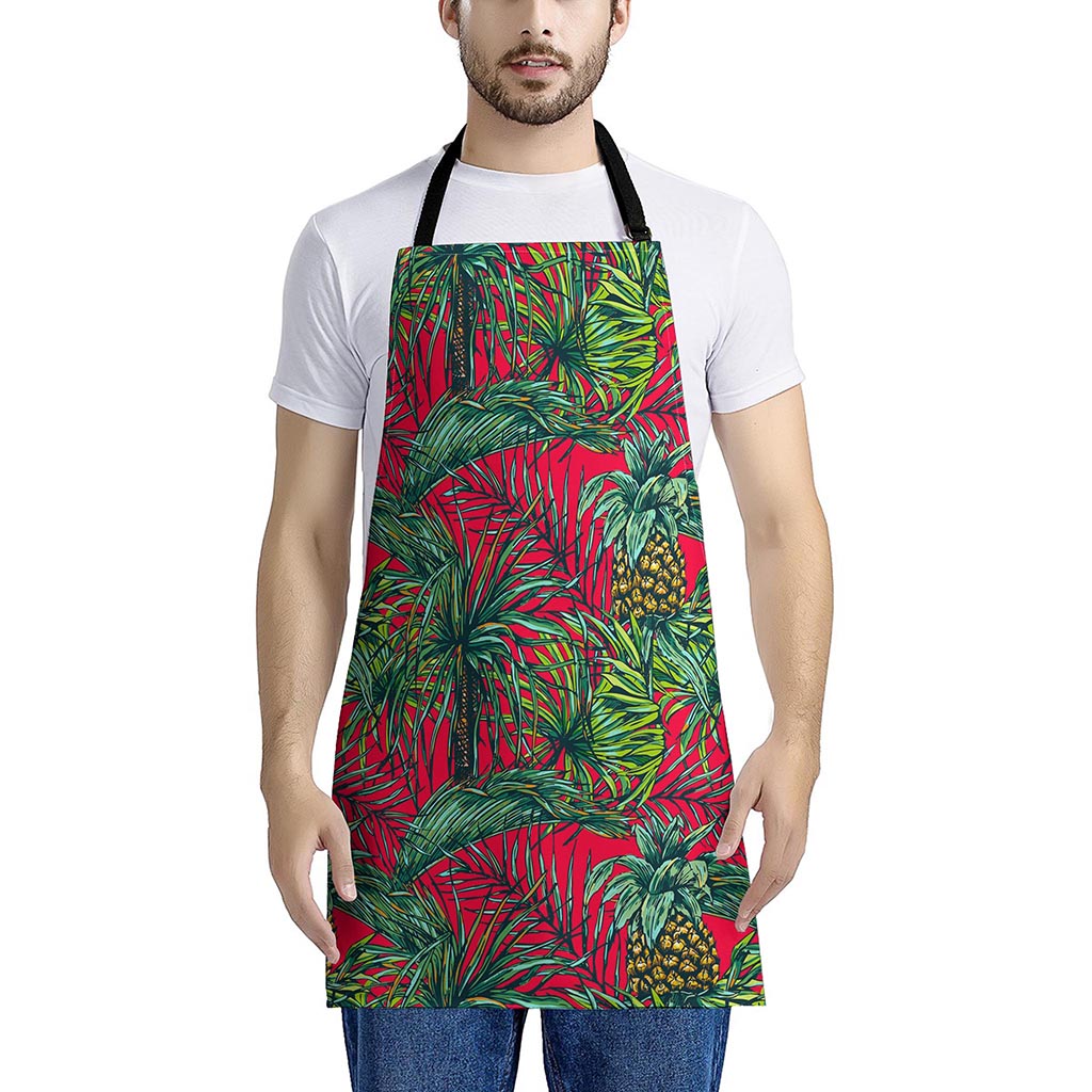 Pineapple Leaves Hawaii Pattern Print Apron