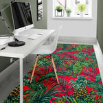 Pineapple Leaves Hawaii Pattern Print Area Rug GearFrost