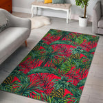 Pineapple Leaves Hawaii Pattern Print Area Rug GearFrost