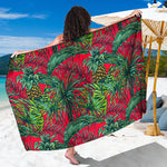Pineapple Leaves Hawaii Pattern Print Beach Sarong Wrap