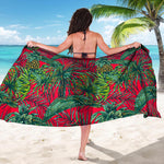 Pineapple Leaves Hawaii Pattern Print Beach Sarong Wrap
