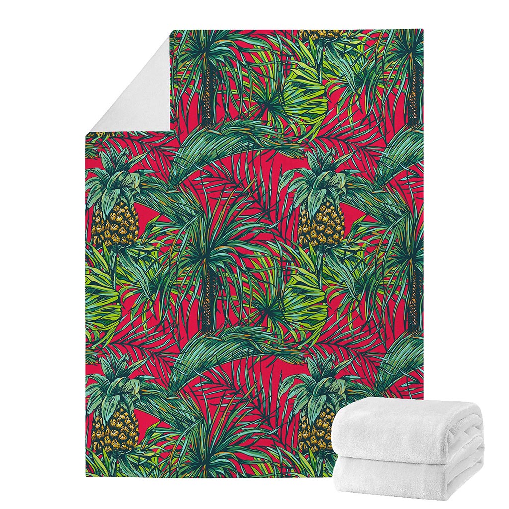 Pineapple Leaves Hawaii Pattern Print Blanket