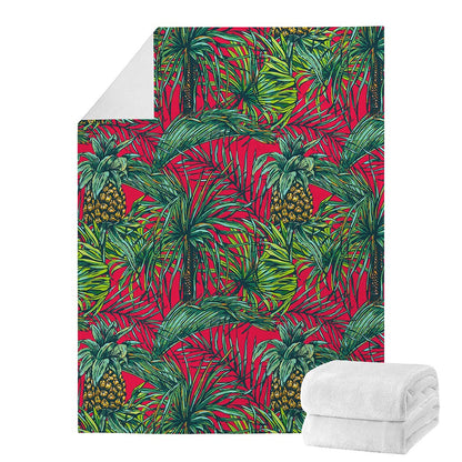 Pineapple Leaves Hawaii Pattern Print Blanket