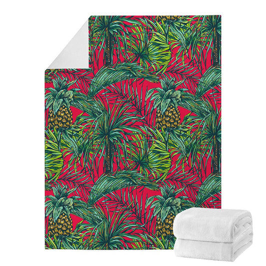 Pineapple Leaves Hawaii Pattern Print Blanket