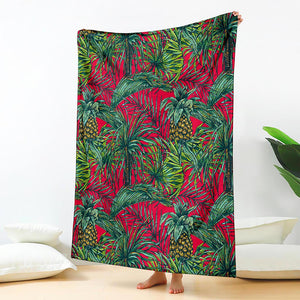 Pineapple Leaves Hawaii Pattern Print Blanket