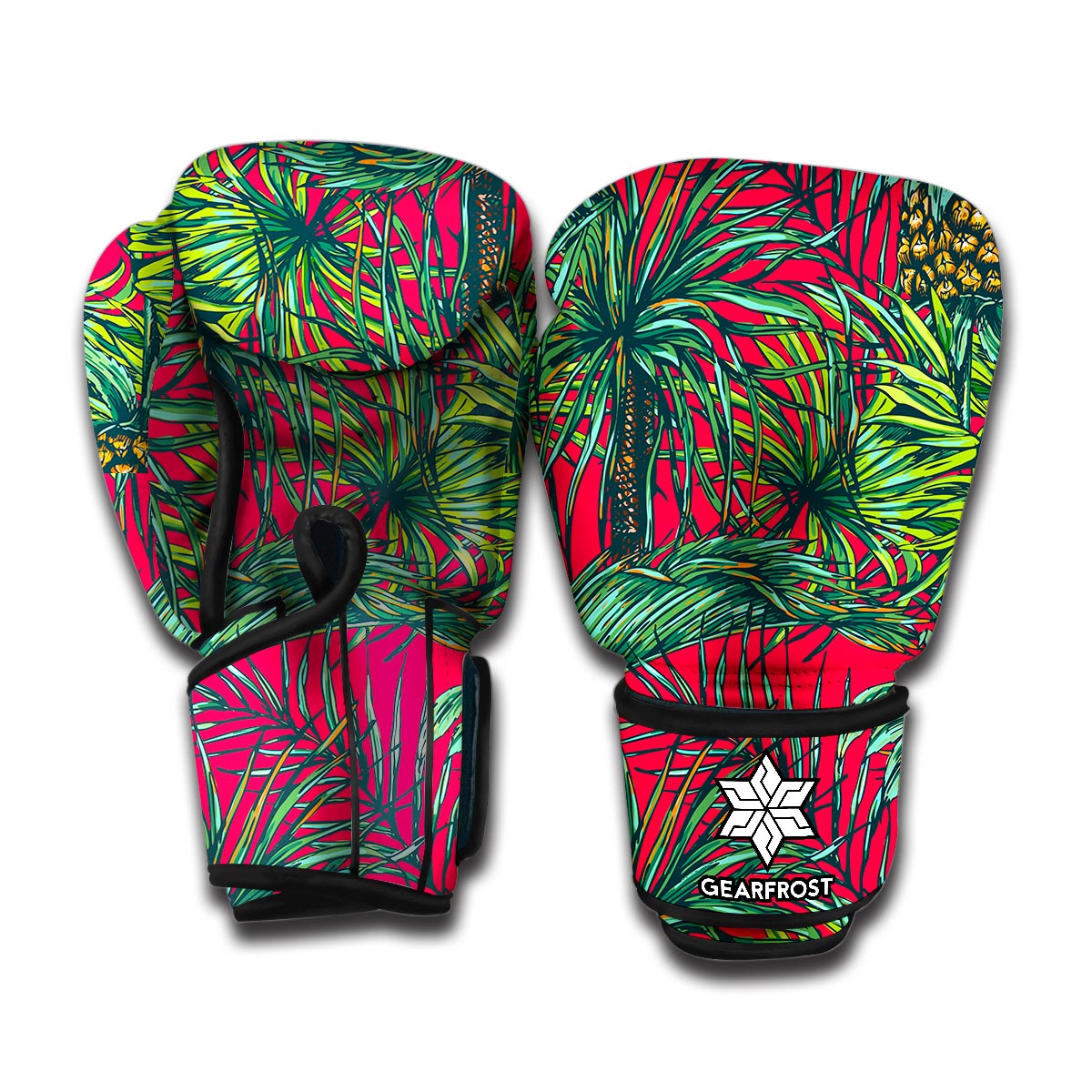 Pineapple Leaves Hawaii Pattern Print Boxing Gloves