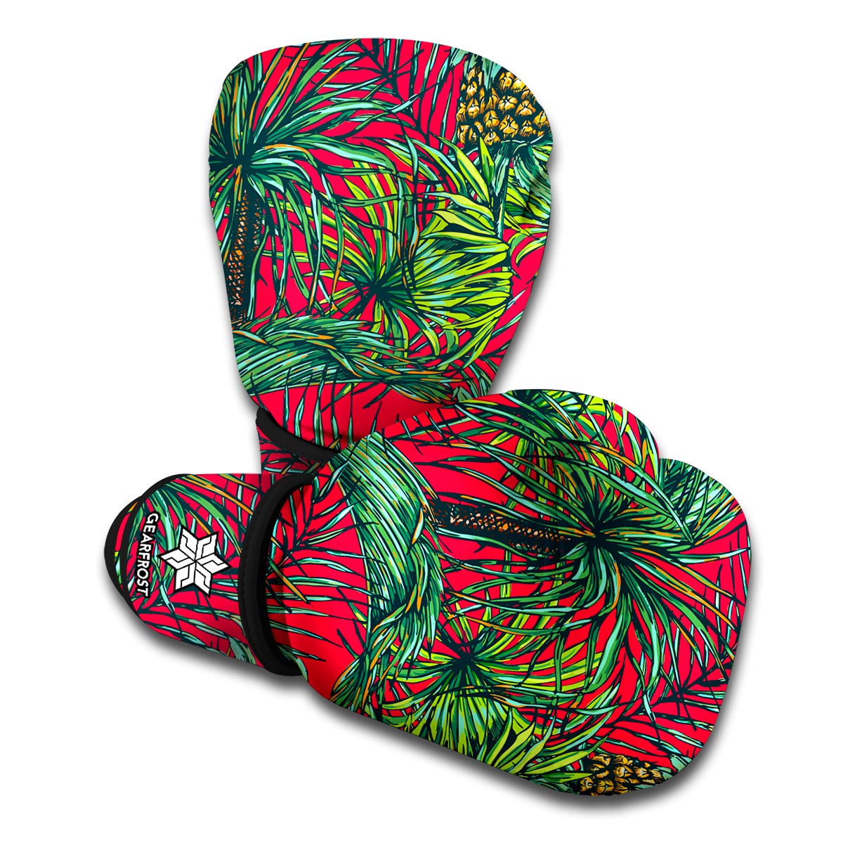 Pineapple Leaves Hawaii Pattern Print Boxing Gloves