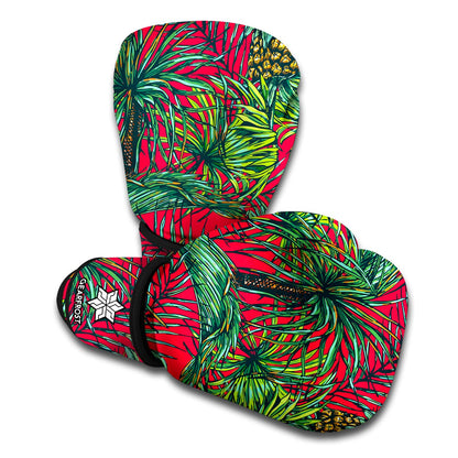 Pineapple Leaves Hawaii Pattern Print Boxing Gloves
