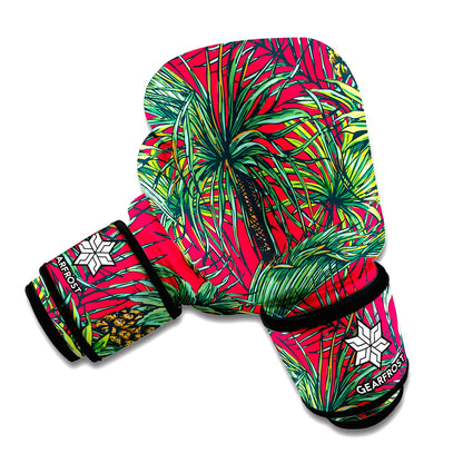 Pineapple Leaves Hawaii Pattern Print Boxing Gloves