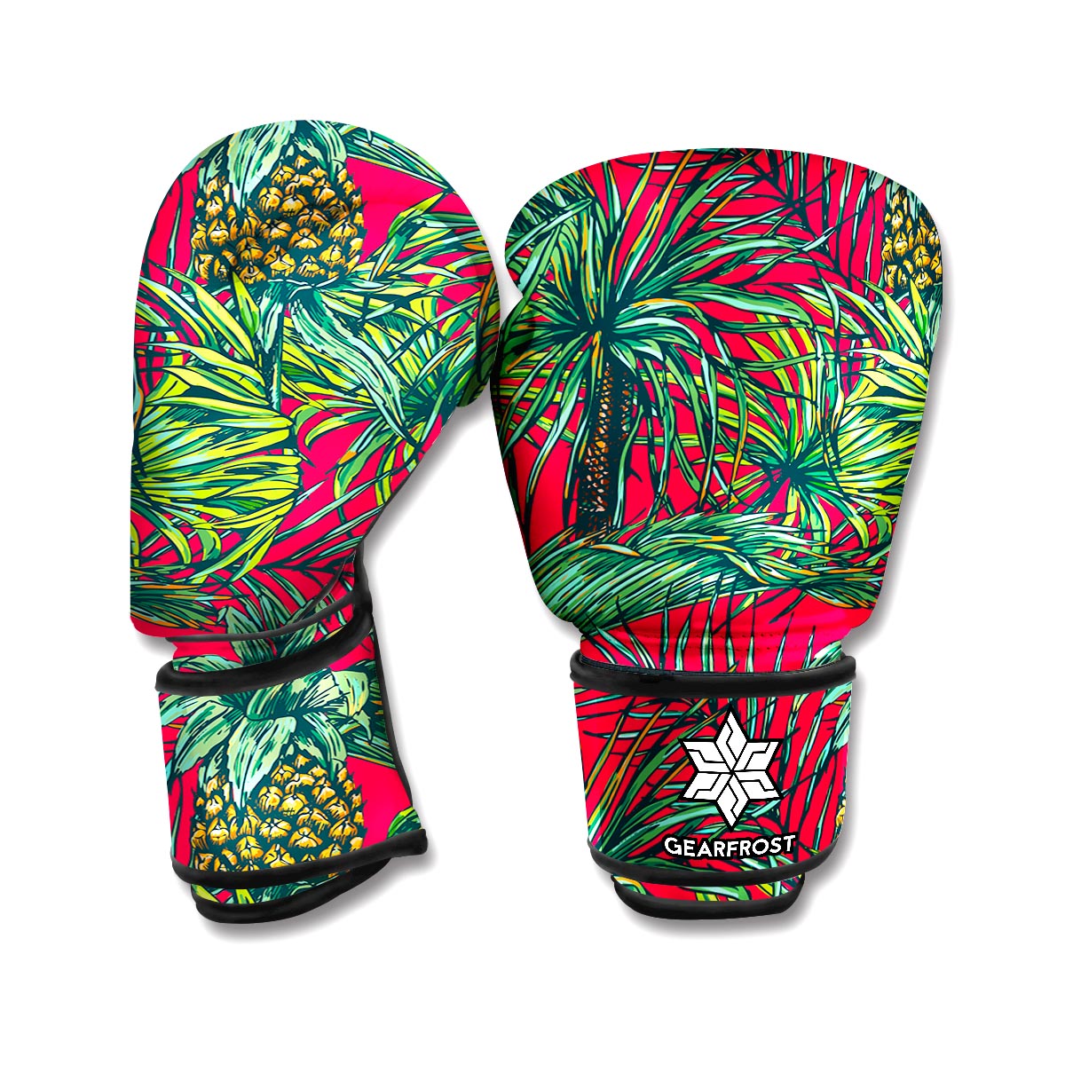 Pineapple Leaves Hawaii Pattern Print Boxing Gloves