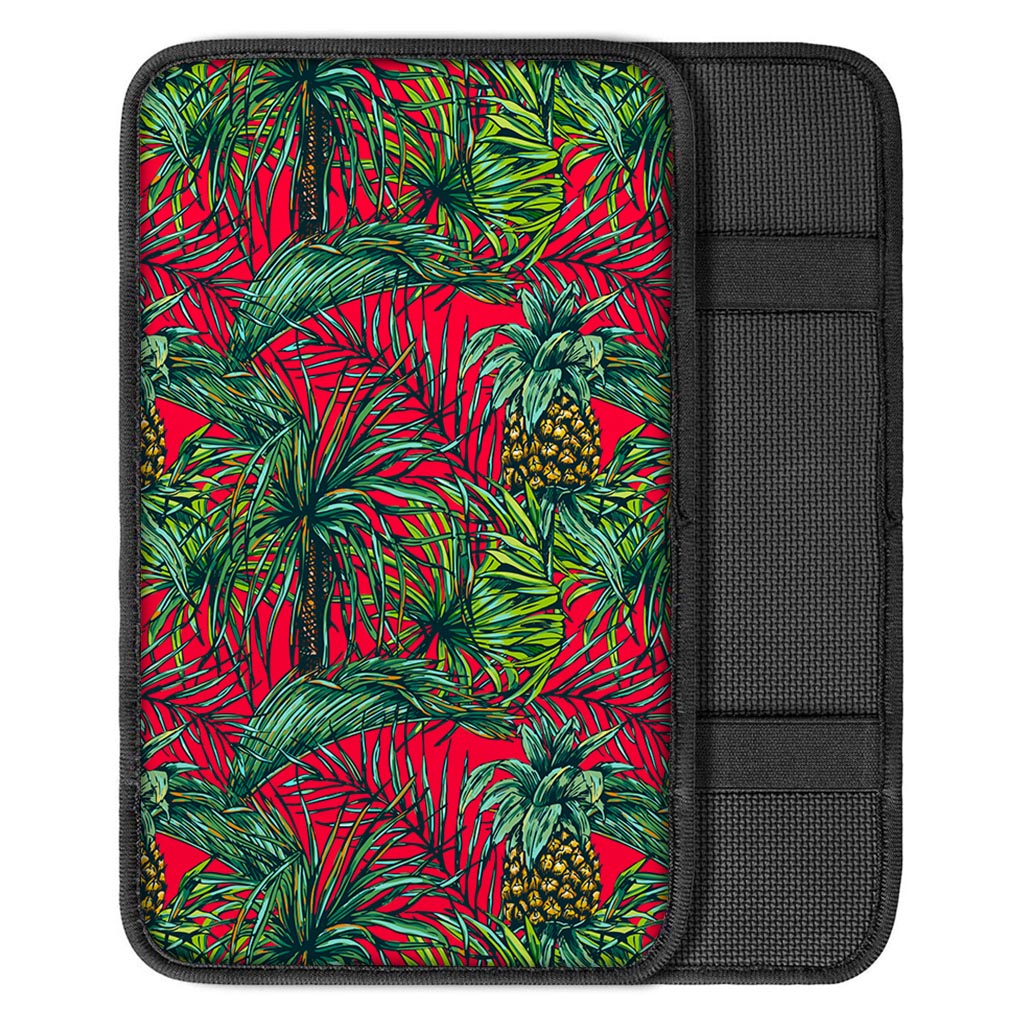 Pineapple Leaves Hawaii Pattern Print Car Center Console Cover