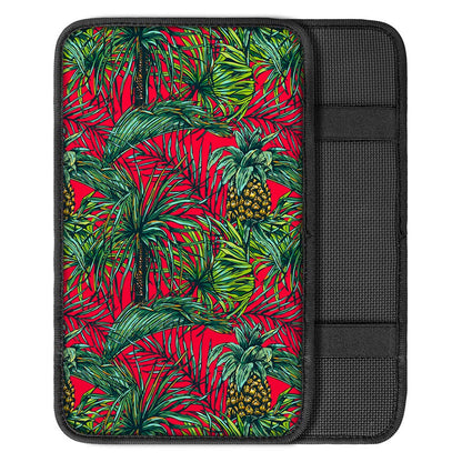 Pineapple Leaves Hawaii Pattern Print Car Center Console Cover