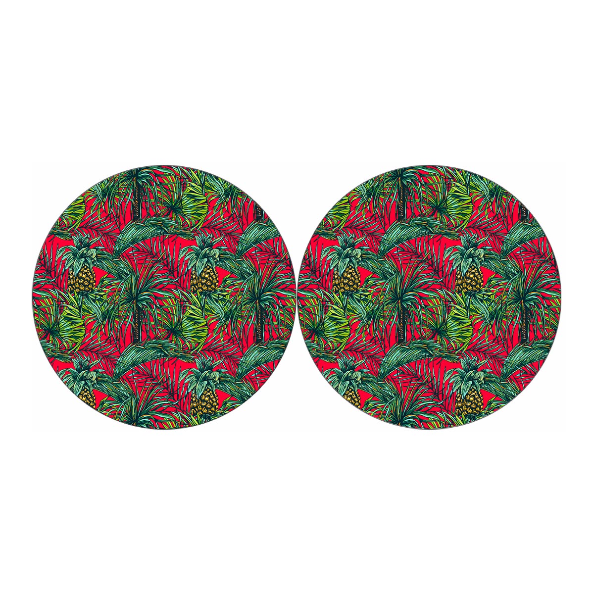 Pineapple Leaves Hawaii Pattern Print Car Coasters