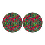 Pineapple Leaves Hawaii Pattern Print Car Coasters