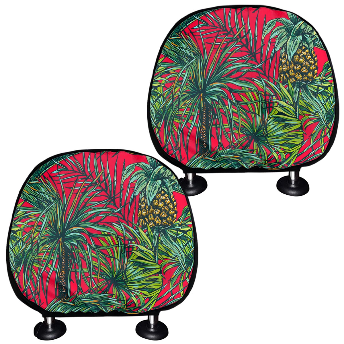 Pineapple Leaves Hawaii Pattern Print Car Headrest Covers