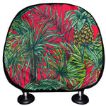 Pineapple Leaves Hawaii Pattern Print Car Headrest Covers
