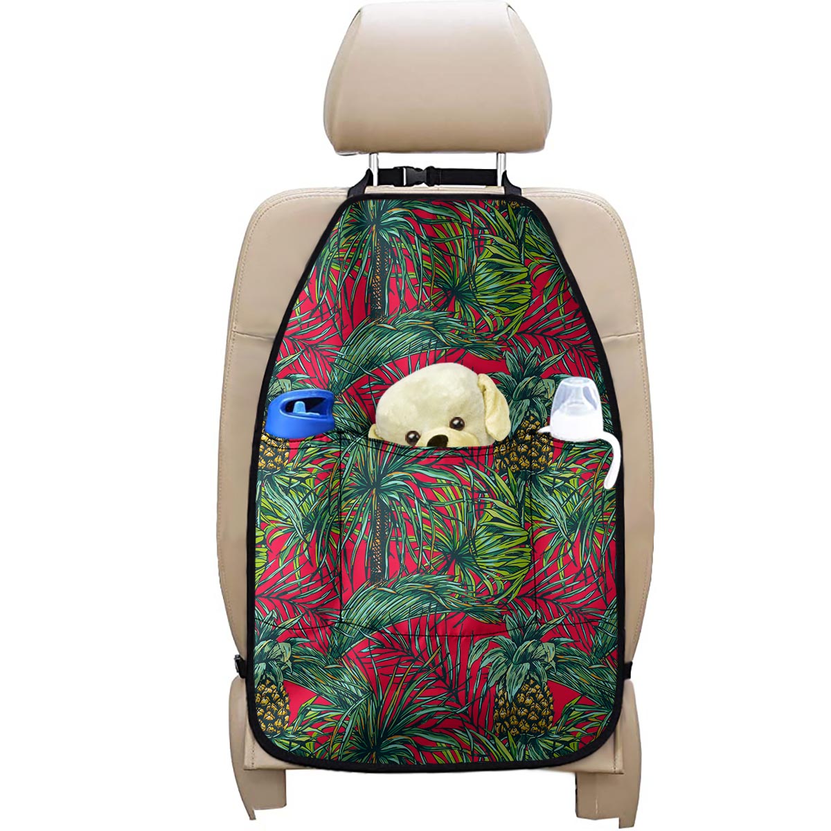 Pineapple Leaves Hawaii Pattern Print Car Seat Organizers