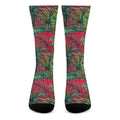 Pineapple Leaves Hawaii Pattern Print Crew Socks