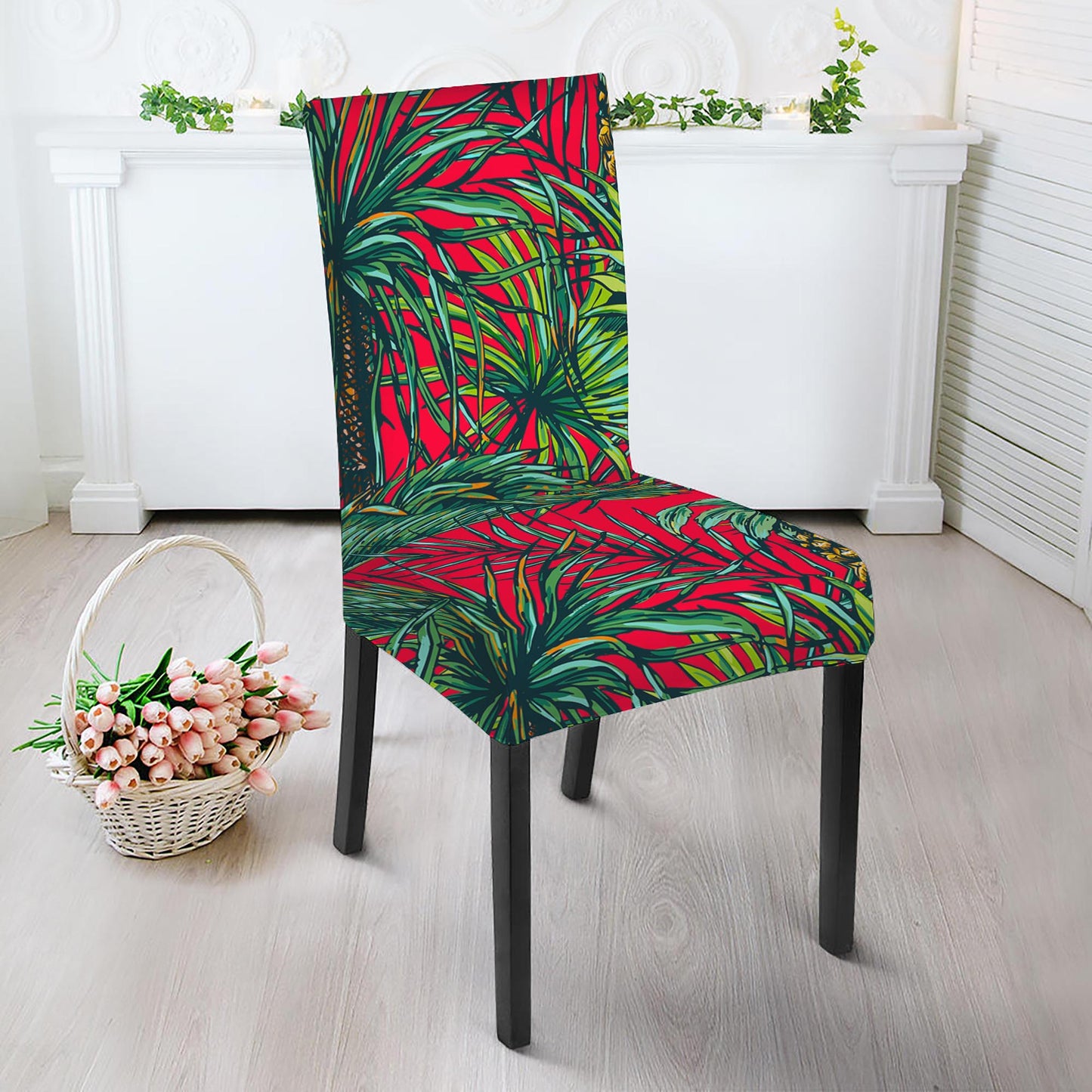 Pineapple Leaves Hawaii Pattern Print Dining Chair Slipcover