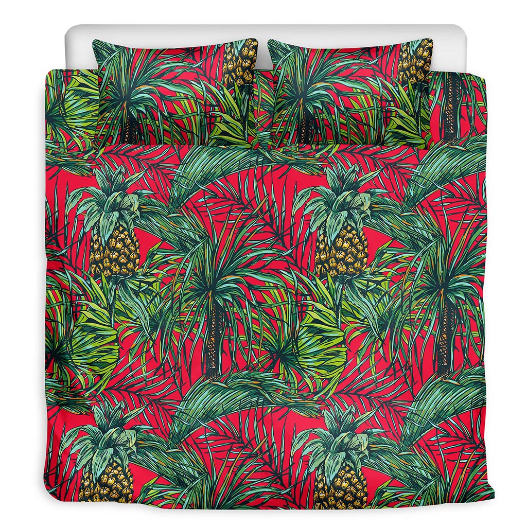 Pineapple Leaves Hawaii Pattern Print Duvet Cover Bedding Set