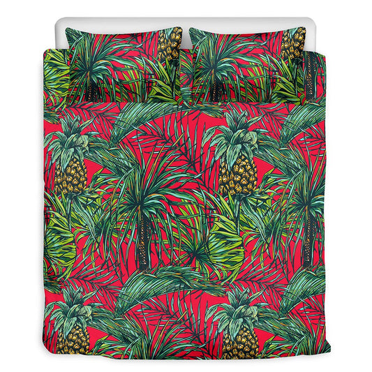 Pineapple Leaves Hawaii Pattern Print Duvet Cover Bedding Set