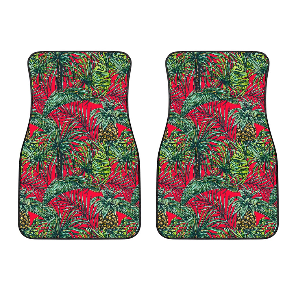 Pineapple Leaves Hawaii Pattern Print Front Car Floor Mats