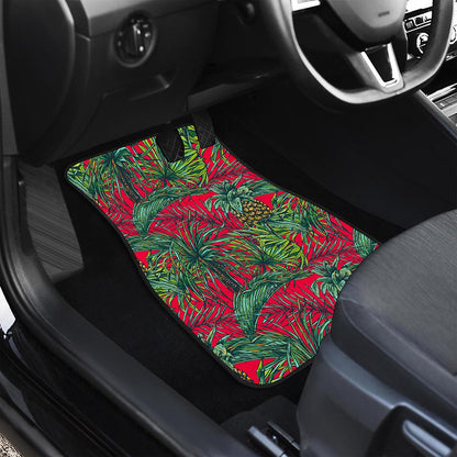 Pineapple Leaves Hawaii Pattern Print Front Car Floor Mats