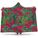 Pineapple Leaves Hawaii Pattern Print Hooded Blanket