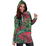 Pineapple Leaves Hawaii Pattern Print Hoodie Dress GearFrost