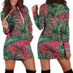 Pineapple Leaves Hawaii Pattern Print Hoodie Dress GearFrost