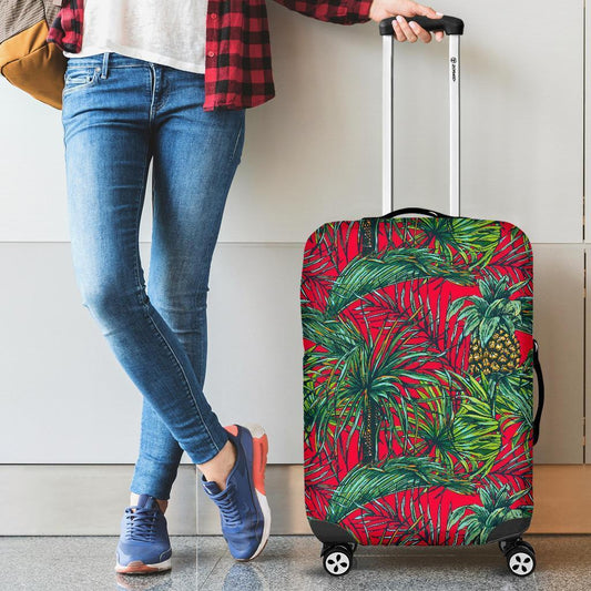 Pineapple Leaves Hawaii Pattern Print Luggage Cover GearFrost