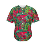 Pineapple Leaves Hawaii Pattern Print Men's Baseball Jersey