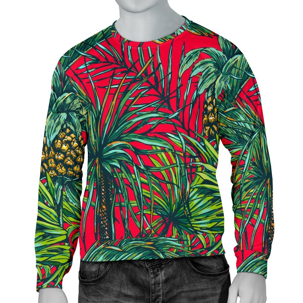 Pineapple Leaves Hawaii Pattern Print Men's Crewneck Sweatshirt GearFrost