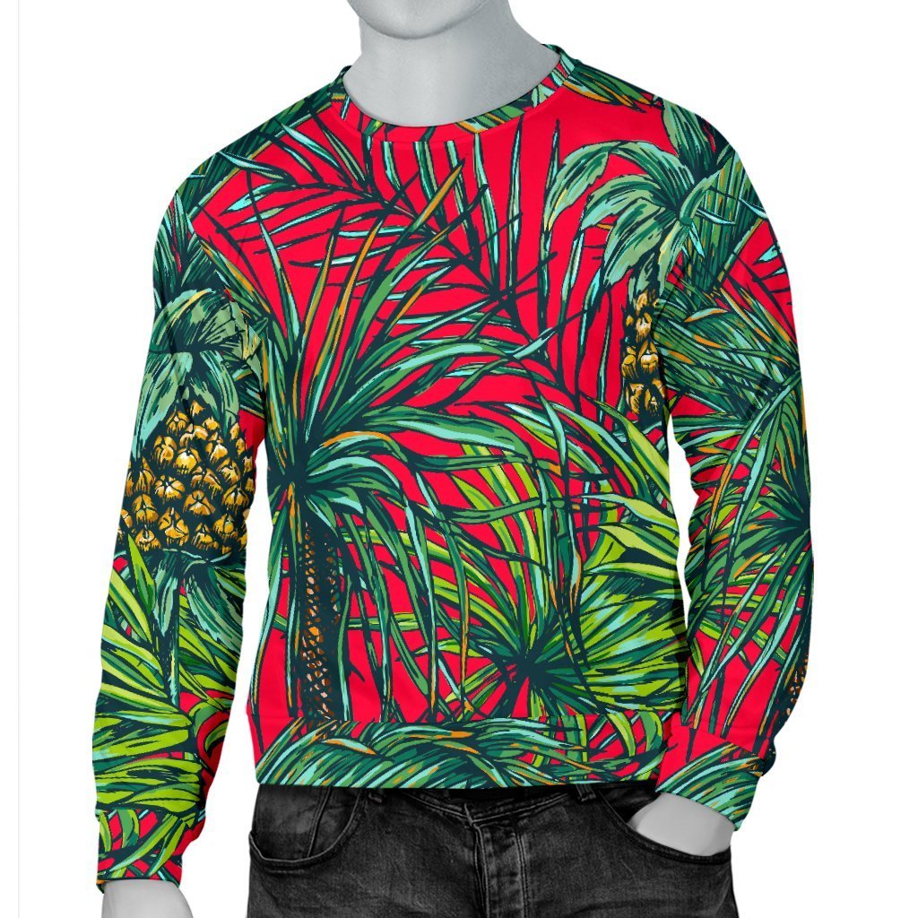 Pineapple Leaves Hawaii Pattern Print Men's Crewneck Sweatshirt GearFrost