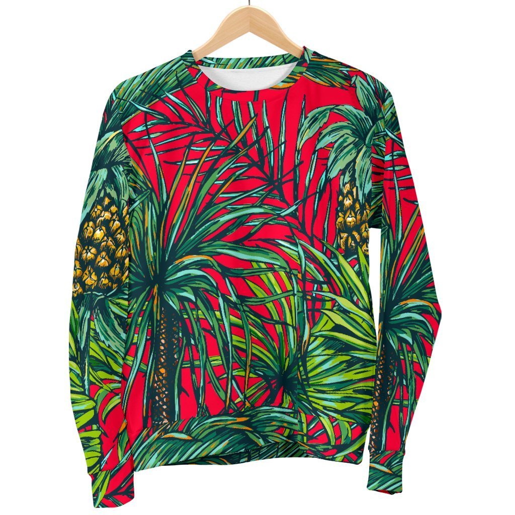 Pineapple Leaves Hawaii Pattern Print Men's Crewneck Sweatshirt GearFrost