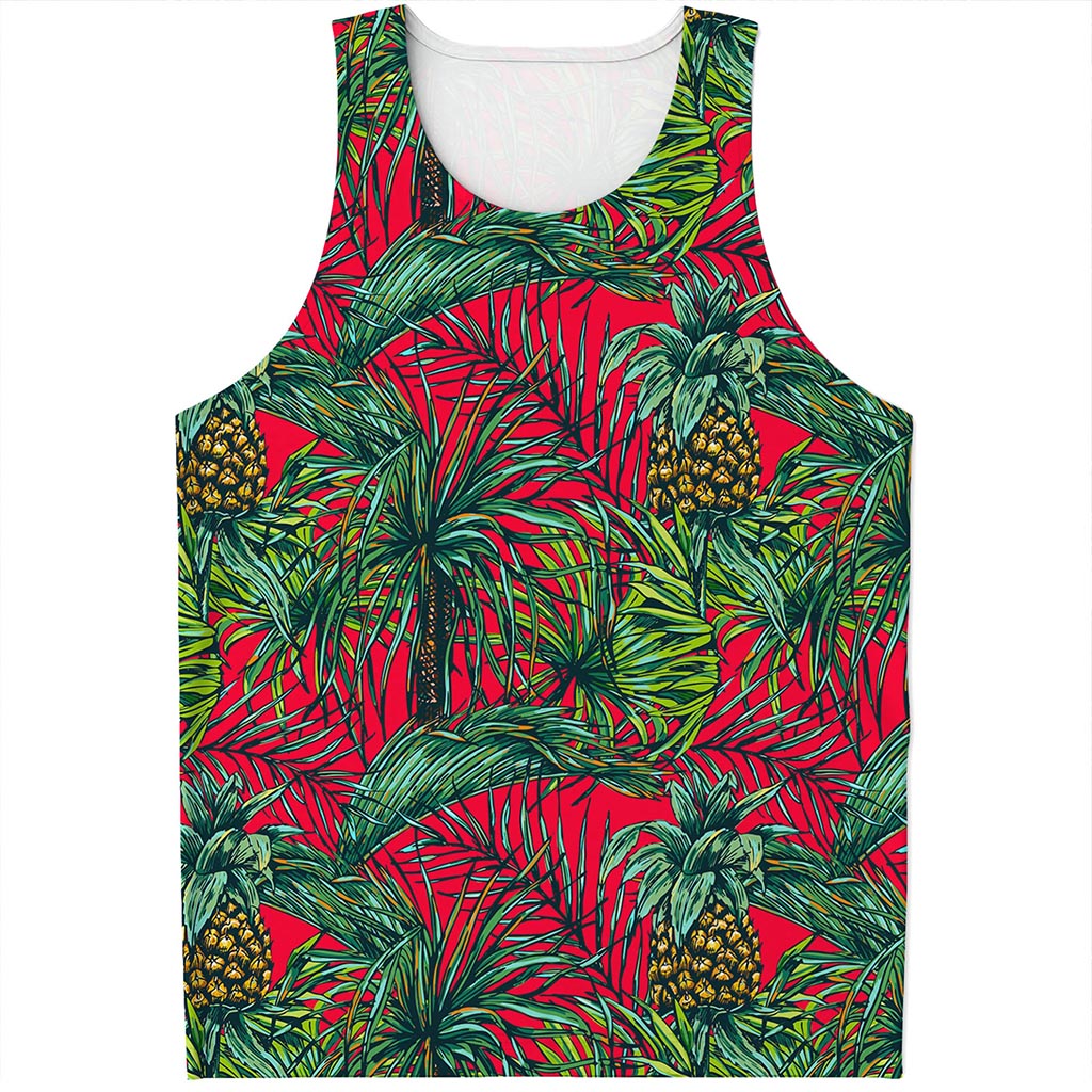 Pineapple Leaves Hawaii Pattern Print Men's Tank Top