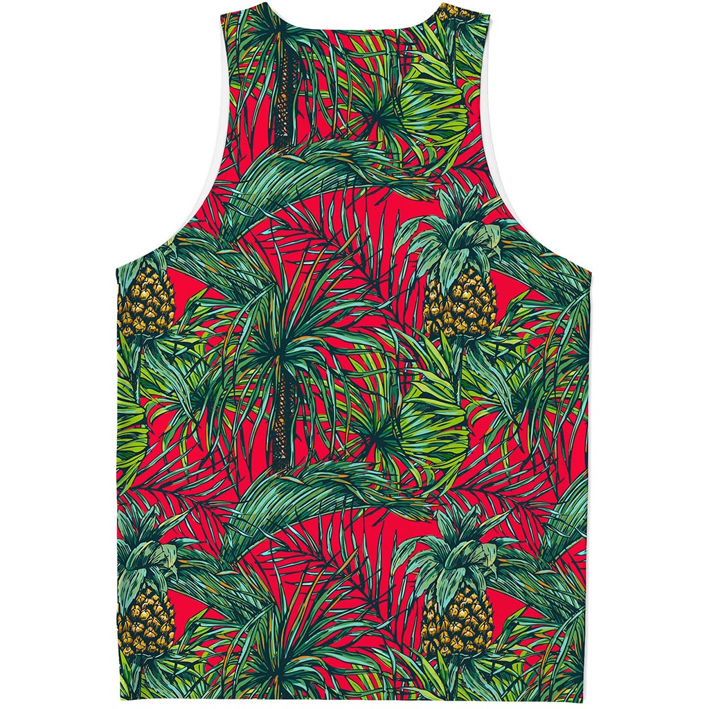 Pineapple Leaves Hawaii Pattern Print Men's Tank Top