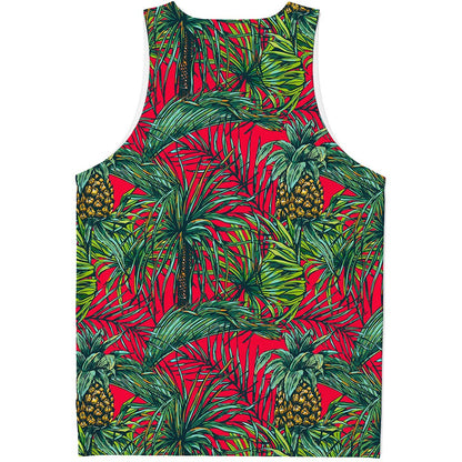 Pineapple Leaves Hawaii Pattern Print Men's Tank Top