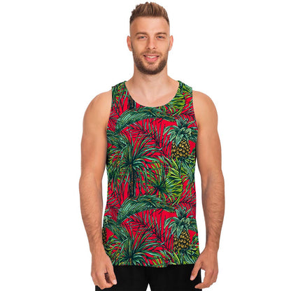 Pineapple Leaves Hawaii Pattern Print Men's Tank Top