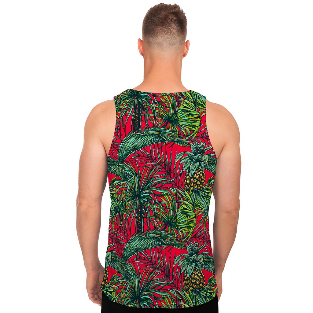 Pineapple Leaves Hawaii Pattern Print Men's Tank Top