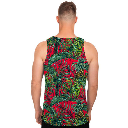 Pineapple Leaves Hawaii Pattern Print Men's Tank Top
