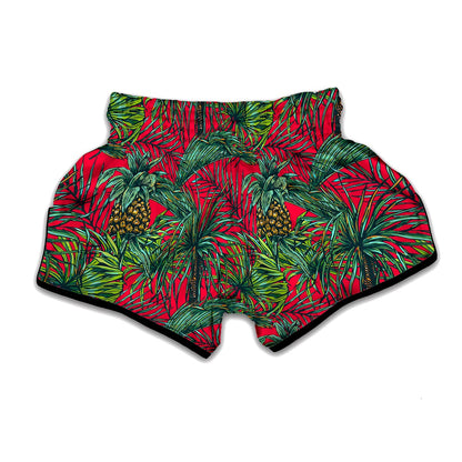 Pineapple Leaves Hawaii Pattern Print Muay Thai Boxing Shorts