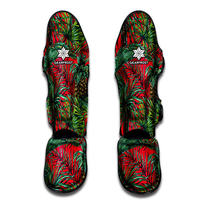 Pineapple Leaves Hawaii Pattern Print Muay Thai Shin Guard
