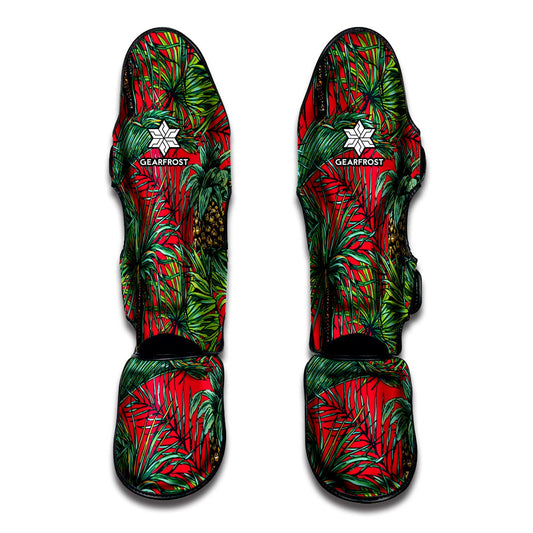 Pineapple Leaves Hawaii Pattern Print Muay Thai Shin Guard