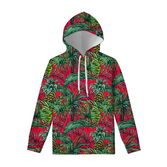 Pineapple Leaves Hawaii Pattern Print Pullover Hoodie
