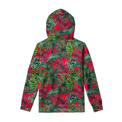 Pineapple Leaves Hawaii Pattern Print Pullover Hoodie