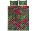 Pineapple Leaves Hawaii Pattern Print Quilt Bed Set