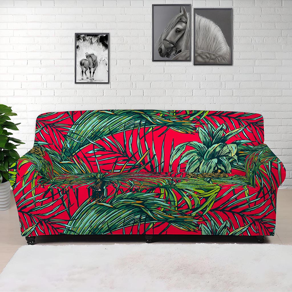 Pineapple Leaves Hawaii Pattern Print Sofa Cover